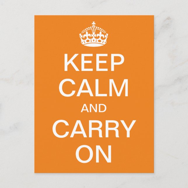 Personlig KEEP CALM och FORTSÄTT SOM VANLIGT - vit Vykort (Framsida)