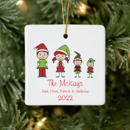 Personlig Keepéfamiljens jul Julgransprydnad Keramik
