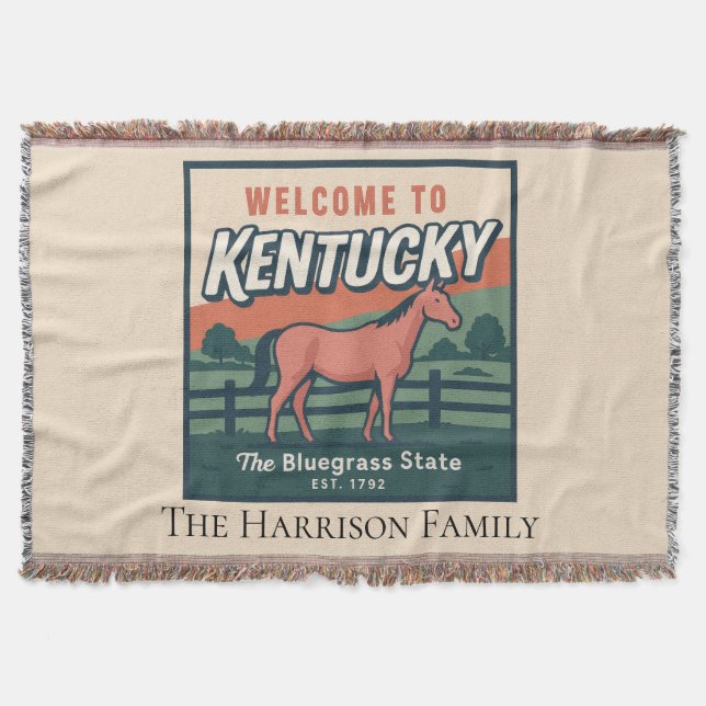 Personlig Kentucky Kastfilt Filt (Framsidan)