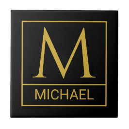 Personlig keramik Tile med Initial & Namn Kakelplatta