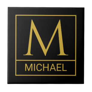 Personlig keramik Tile med Initial & Namn Kakelplatta