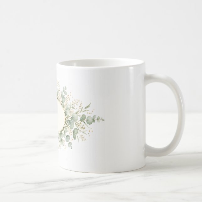 Personlig keramikkopp med botanisk monogram, Eucal Kaffemugg (Höger)