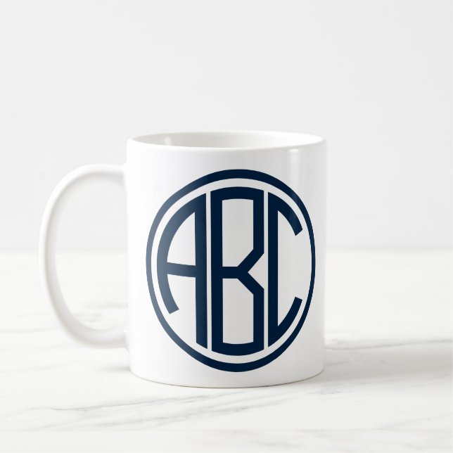 Personlig keramikkopp med monogram kaffemugg (Vänster)