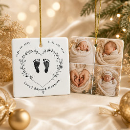 Personlig keramisk julgransprydnad med 4 babyfoton keramik