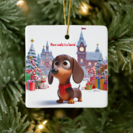 Personlig keramisk julgransprydnad med Dachshund-v Keramik