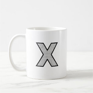 Personlig keramisk monogrammugg med bokstaven X Kaffemugg