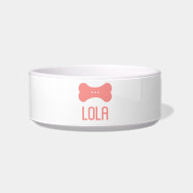 Personlig Keramisk pet Bowl (Flamingo Rosa)