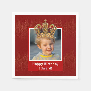 Personlig Kid Photo Grattis på födelsedagen Kung K Pappersservett