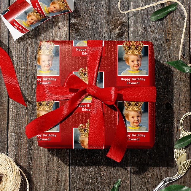 Personlig Kid Photo Grattis på födelsedagen Kung K Presentpapper (Skapare uppladdad)