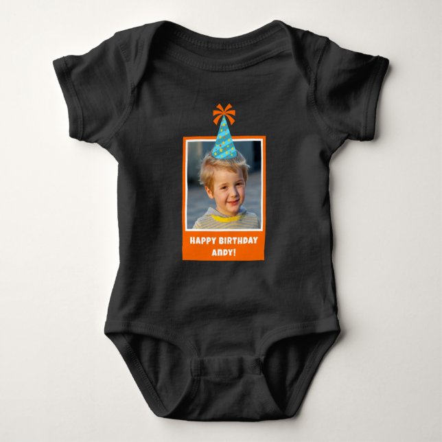 Personlig Kid Photo Grattis på födelsedagen w/ Blu T Shirt (Framsida)