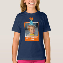 Personlig Kid Photo Grattis på födelsedagen w/ Blu T Shirt