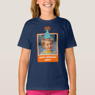 Personlig Kid Photo Grattis på födelsedagen w/ Blu T Shirt