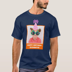 Personlig Kid Photo Grattis på födelsedagen w/ Ros T Shirt