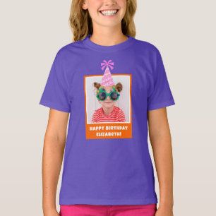 Personlig Kid Photo Grattis på födelsedagen w/ Ros T Shirt