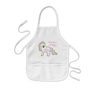 Personlig Kids Apron/Unicorn-Grandma lil Helper Barnförkläde