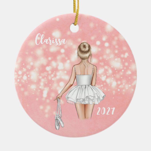 Personlig Kids Ballerina jul Ornament (Framsidan)