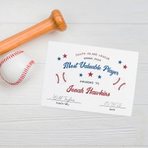 Personlig Kids Baseball Team Award Certificate