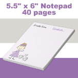 Personlig Kids blonde lila Anteckningsblock<br><div class="desc">Anpassa det här anteckningsblocket för en liten flicka,  med hennes namn. Designad i lektion med en liten blond flicka stick figur klädd i lila polka dots,  med några kärlek hjärtan.</div>