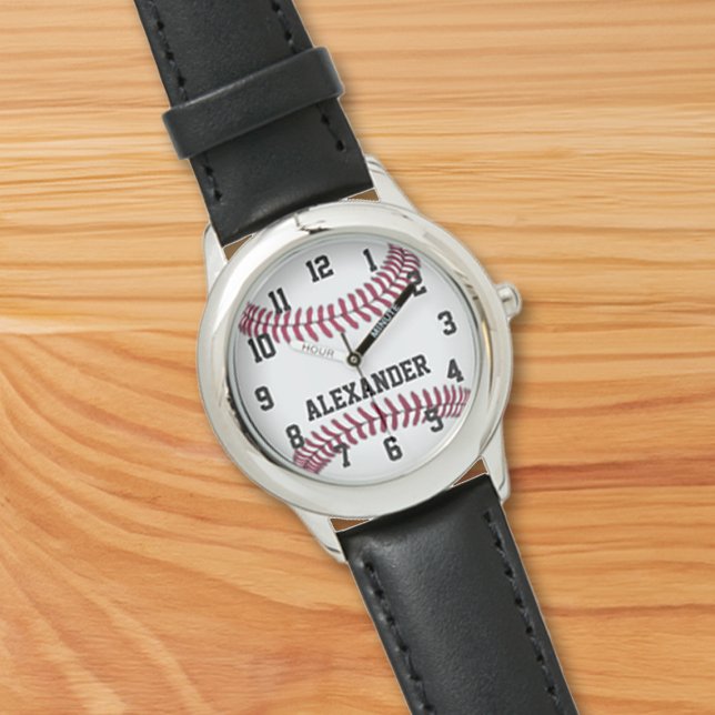 Personlig Kids Boys Baseball Watch Armbandsur (boys personalized baseball watch)
