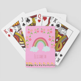 Personlig Kids Cute Rinbow Girl rosa Casinokort