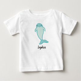 Personlig Kids Dolphin Girls Baby T-Shirt