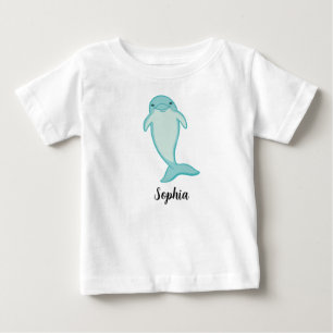 Personlig Kids Dolphin Girls Baby T-Shirt