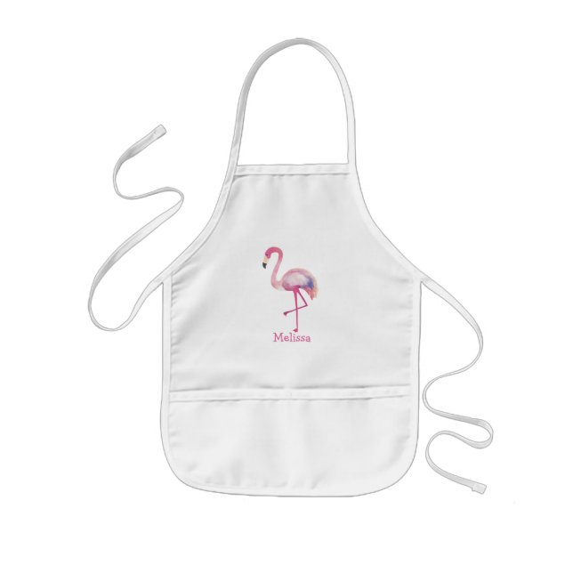 Personlig Kids Flamingo Rosa Summer Monogram Barnförkläde (Framsidan)