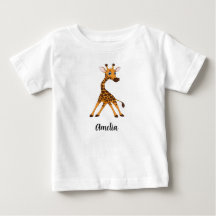Personlig Kids Giraffe Girls Baby T-Shirt