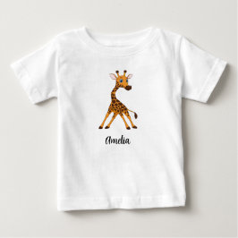 Personlig Kids Giraffe Girls Baby T-Shirt