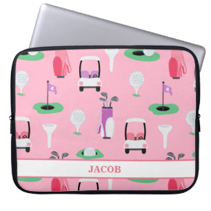 Personlig Kids Golfer Golfcart Golfing Sporty Laptop Fodral
