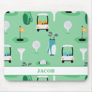 Personlig Kids Golfer Golfcart Golfing Sporty Musmatta