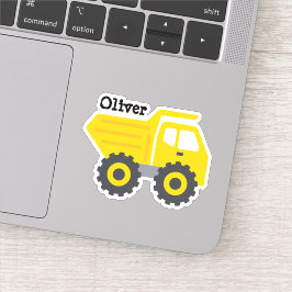 Personlig Kids Gult Lastbil Stickers Klistermärken