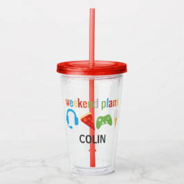 Personlig Kids Helg planerar videospelsmat Take Away Mugg