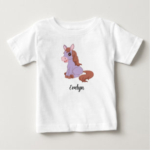 Personlig Kids Horse Girls Baby T-Shirt