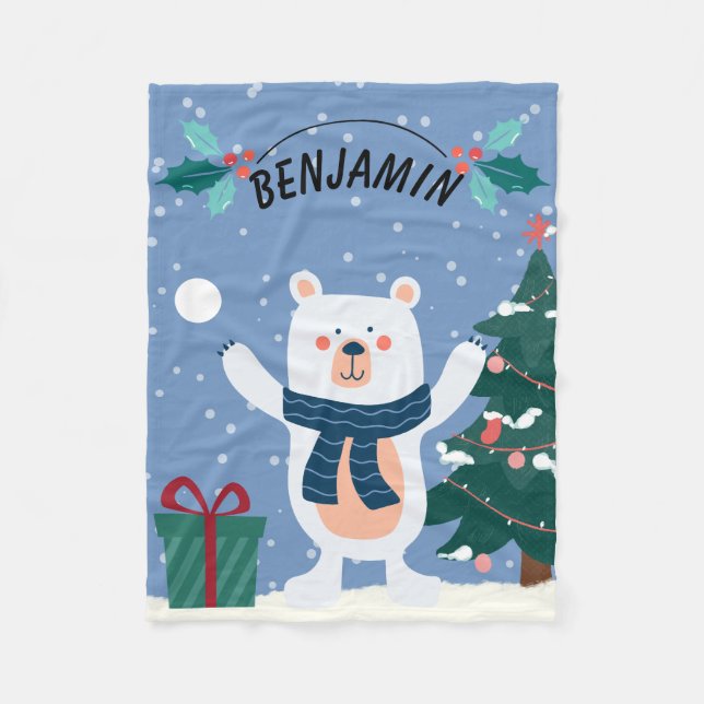 Personlig Kids jul Fleece Blanket (Framsidan)