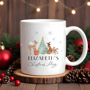 Personlig Kids jul Woodland Animals Hett Kaffemugg
