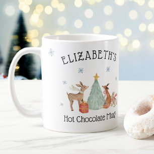 Personlig Kids jul Woodland Animals Hett Kaffemugg