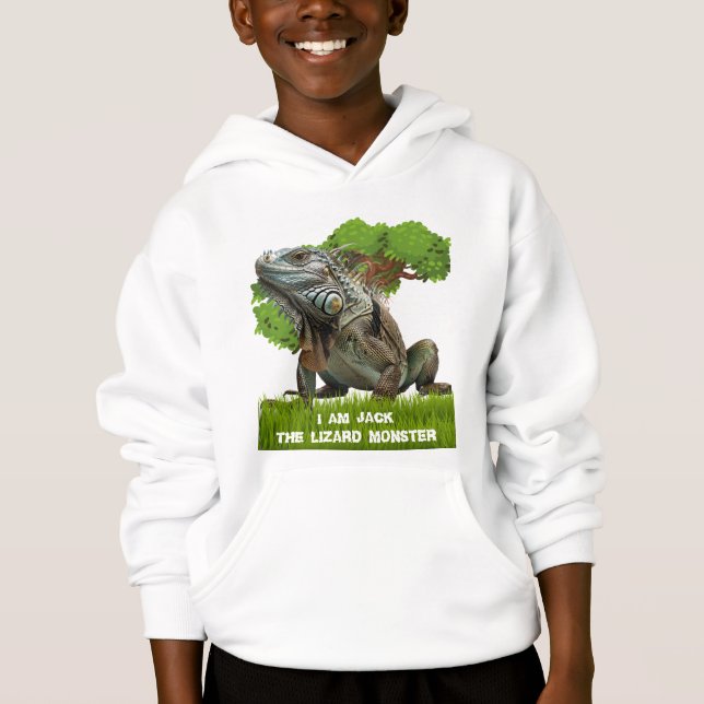Personlig Kids Lizard Monster T Shirt (Framsida)