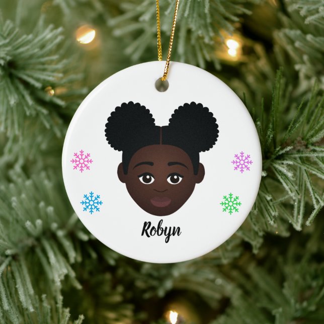Personlig Kids Natural Hair Ceramic Ornament (Träd)