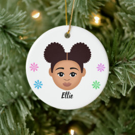 Personlig Kids Natural Hair Ceramic Ornament