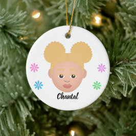Personlig Kids Natural Hair Ceramic Ornament