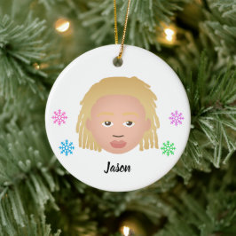 Personlig Kids Natural Hair Ceramic Ornament