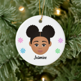 Personlig Kids Natural Hair Ceramic Ornament