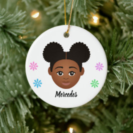 Personlig Kids Natural Hair Julgransprydnad Keramik