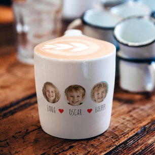 Personlig Kids Photo med Namn och Hearts Espressomugg