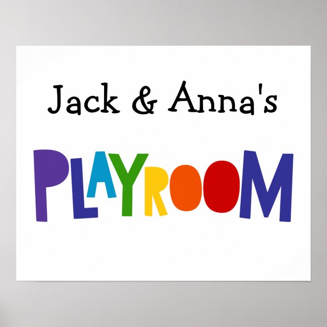 Personlig Kids Playroom Wall Art Poster (Framsidan)