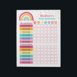 Personlig Kids Rainbow Daily Schedule Routine Anteckningsblock<br><div class="desc">Personlig Kids Rainbow Daily Schedule Routine Anteckningsblock</div>