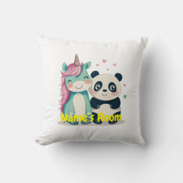 Personlig Kids Room med Unicorn och Panda Kudde
