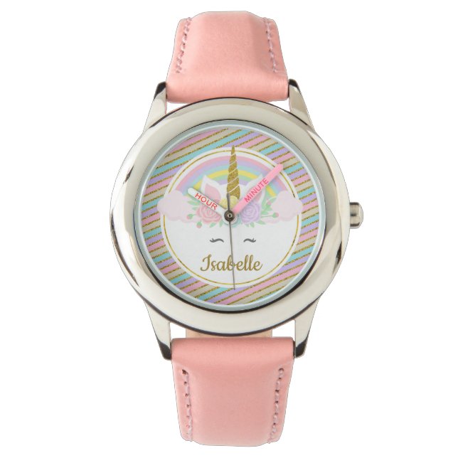 Personlig Kids Unicorn Watch Armbandsur (Framsida)