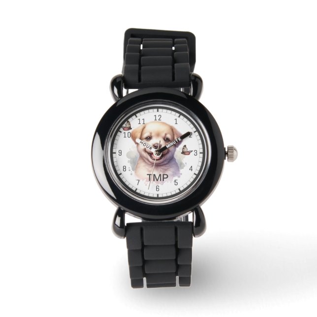 Personlig Kids Watch | Puppy Hund Tema Armbandsur (Framsida)